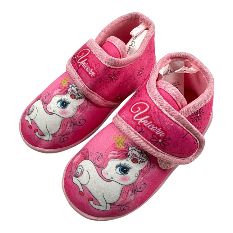 Picture of UNI244284 GIRLS RAINBOW UNICORN BED SLIPPERS / SHOES